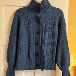 J Crew Wool Cable knit Button-Up Cardigan Sweater